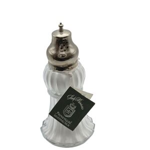 Vintage Lady Primrose Dusting Silk Powder Shaker glass and silver Muffineer